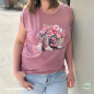 Preview: Bügelbild Flower Boots rosa